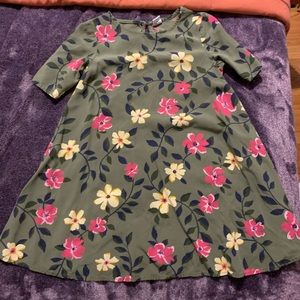 Green with flowers dress